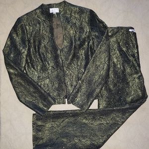 Alberto Makali Green womans blazer and slacks